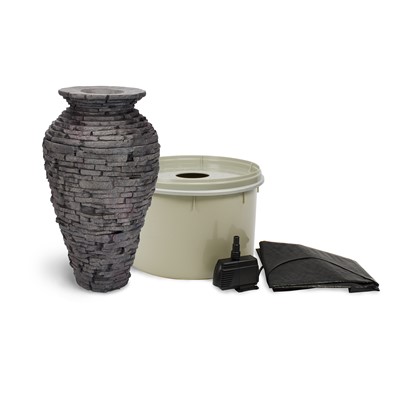 SMALL STACKED SLATE URN FOUNTAIN KIT