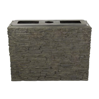 Large Straight Stacked Slate Wall Base