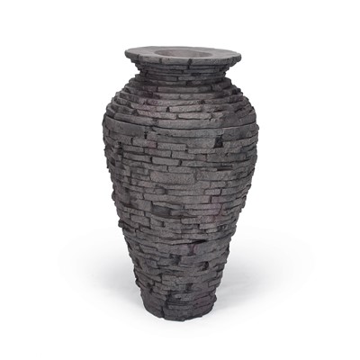 SMALL STACKED SLATE URN 32