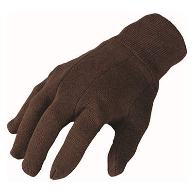  Gloves, Brown Jersey,  9 Oz,