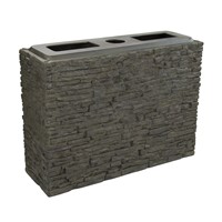 Large Straight Stacked Slate Wall Base